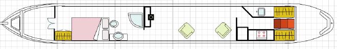 Midway 580 narrowboat layout